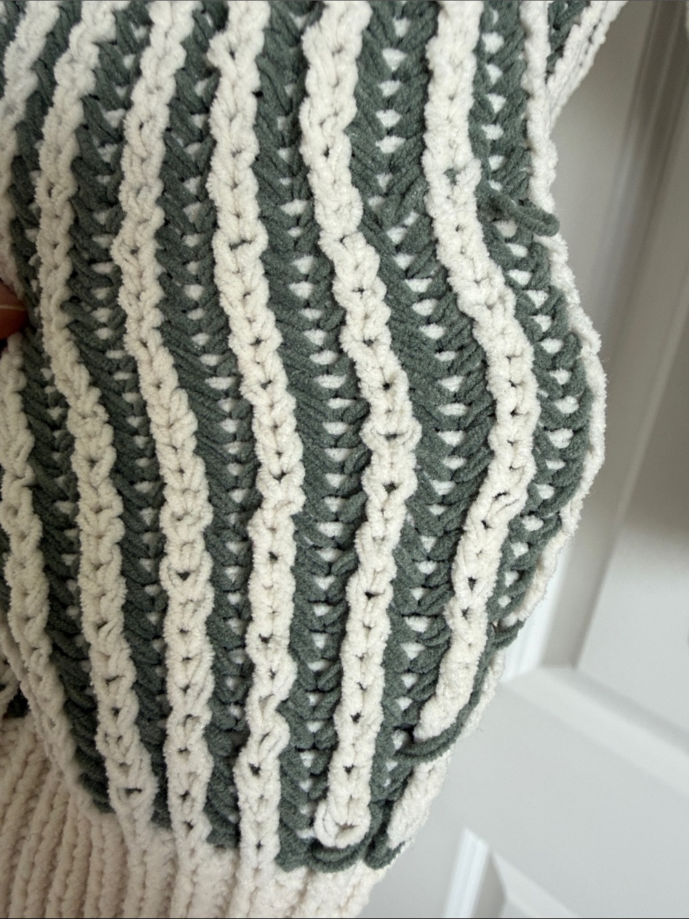 aerie Sweater Striped Ribbed Knit Crewneck Top - Picture 9 of 9